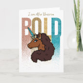 Ik ben Afro Eenhoorn | Bold Glitter Design Kaart (Voorkant)