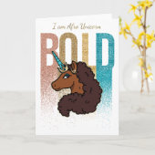 Ik ben Afro Eenhoorn | Bold Glitter Design Kaart (Gele Bloem)