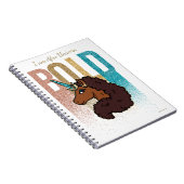 Ik ben Afro Eenhoorn | Bold Glitter Design Notitieboek (Rechterzijde)