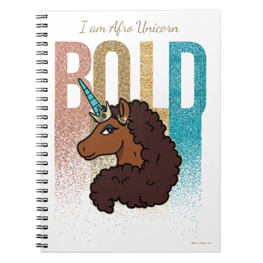 Ik ben Afro Eenhoorn | Bold Glitter Design Notitieboek (Voorkant)
