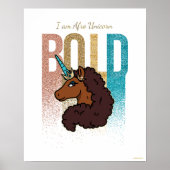 Ik ben Afro Eenhoorn | Bold Glitter Design Poster (Voorkant)