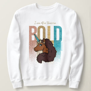 Ik ben Afro Eenhoorn Bold Glitter Design Trui