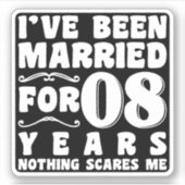 Ik ben al 08 jaar getrouwd en het bruiloftsfeest i sticker (Voorkant)