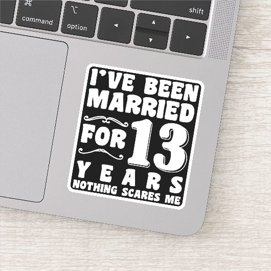 Ik ben al 13 jaar getrouwd met een Jubileum Sticker (Detail)