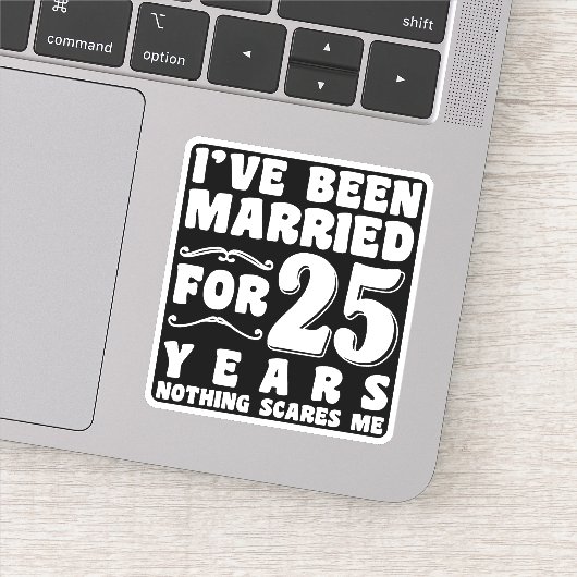 Ik ben al 25 jaar getrouwd met een Jubileum Sticker (Detail)