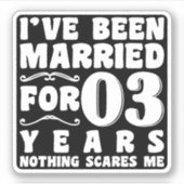 Ik ben al 3 jaar getrouwd met een Jubileum Sticker (Voorkant)