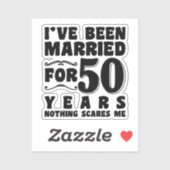 Ik ben al 50 jaar getrouwd, man vrouw grappig sticker (Vel)