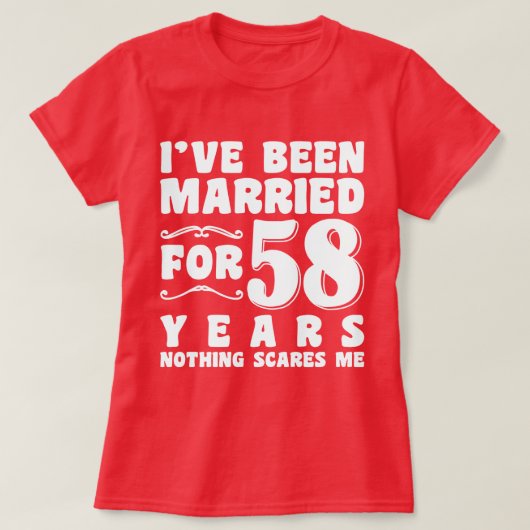 Ik ben al 58 jaar getrouwd in het Cadeau T-shirt (Design voorkant)