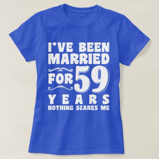 Ik ben al 59 jaar getrouwd in het Cadeau T-shirt (Design voorkant)