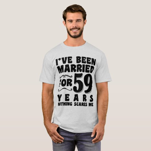 Ik ben al 59 jaar getrouwd, man vrouw grappig t-shirt (Voorkant volledig)