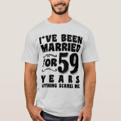Ik ben al 59 jaar getrouwd, man vrouw grappig t-shirt (Voorkant)