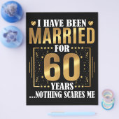 Ik ben al 60 jaar getrouwd met een 60ste bruiloft flyer (Enkel)