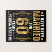 Ik ben al 60 jaar getrouwd met een 60ste bruiloft legpuzzel (Horizontaal)