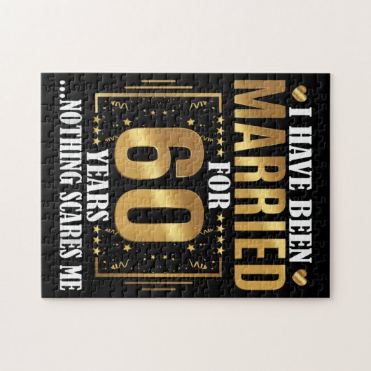 Ik ben al 60 jaar getrouwd met een 60ste bruiloft legpuzzel (Horizontaal)