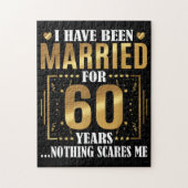 Ik ben al 60 jaar getrouwd met een 60ste bruiloft legpuzzel (Verticaal)