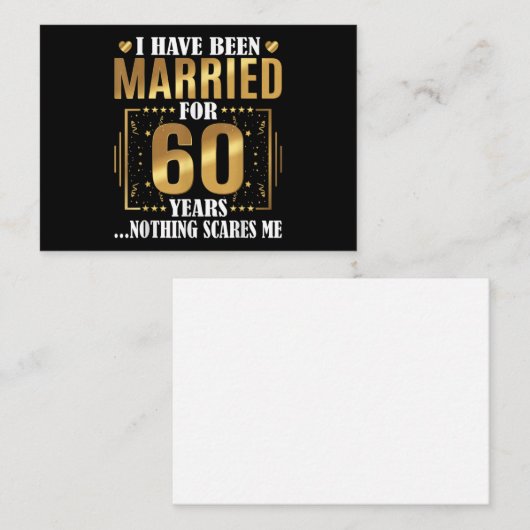 Ik ben al 60 jaar getrouwd met een 60ste bruiloft notitiekaartje (Voorkant / Achterkant)