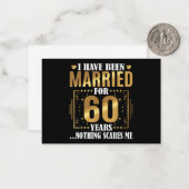 Ik ben al 60 jaar getrouwd met een 60ste bruiloft notitiekaartje (Voorkant / Achterkant in situ)