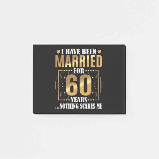 Ik ben al 60 jaar getrouwd met een 60ste bruiloft post-it® notes (Voorkant)