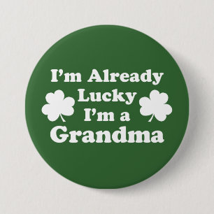 Ik ben al blij dat ik een oma Shamrock ben Ronde Button 7,6 Cm
