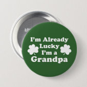 Ik ben al blij dat ik opa Shamrock ben Ronde Button 7,6 Cm (Voorkant /achterkant)