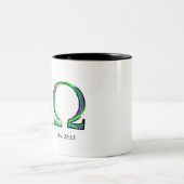 Ik ben Alfa en Omega - Revelation 22:13 Tweekleurige Koffiemok (Center)
