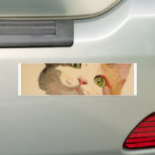 Ik ben All Ears: Calico Cat Portrait Bumpersticker (Op auto)