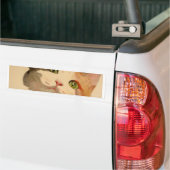 Ik ben All Ears: Calico Cat Portrait Bumpersticker (Op Truck)
