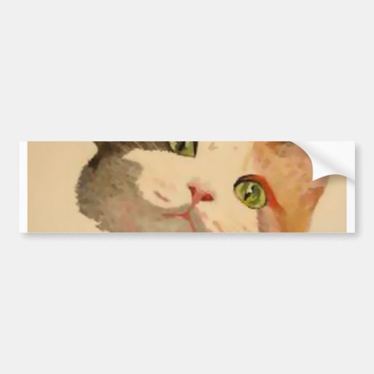 Ik ben All Ears: Calico Cat Portrait Bumpersticker (Voorkant)