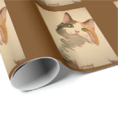 Ik ben All Ears: Calico Cat Portrait Cadeaupapier (Rol Hoek)
