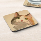 Ik ben All Ears: Calico Cat Portrait Drankjes Onderzetter (Linkerzijde)