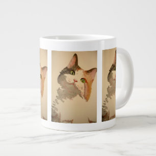 Ik ben All Ears: Calico Cat Portrait Grote Koffiekop
