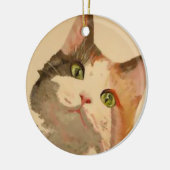 Ik ben All Ears: Calico Cat Portrait Keramisch Ornament (Links)