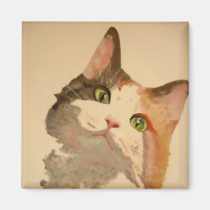Ik ben All Ears: Calico Cat Portrait Magneet