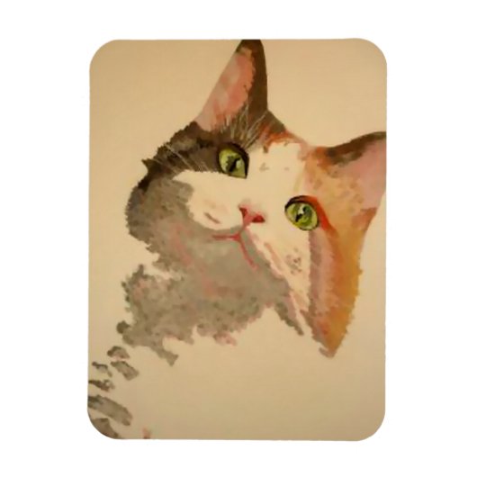 Ik ben All Ears: Calico Cat Portrait Magneet (Verticaal)