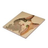 Ik ben All Ears: Calico Cat Portrait Tegeltje (Zijkant)