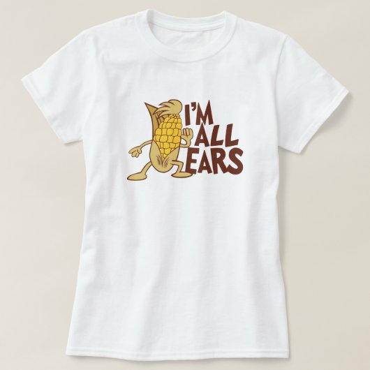 Ik ben All Ears Funny Wordplay Cartoon Graphic T-shirt (Design voorkant)