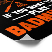 Ik ben alleen beschikbaar als badmintonspeler poster (Hoek)