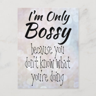 Ik ben alleen Bossy Boss Girl Bokeh Briefkaart