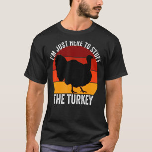 Ik ben alleen hier om de Turks Retro Thanksgivi te T-shirt