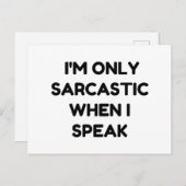 Ik ben alleen Sarcastisch Briefkaart (Voorkant / Achterkant)