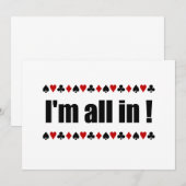 Ik ben allemaal op pokeruitnodiging kaart (Voorkant / Achterkant)