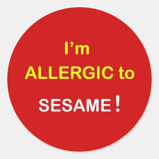 Ik ben allergisch - SESAME. Ronde Sticker (Voorkant)