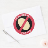 Ik ben allergisch voor Aardappelallergie Symbool K Ronde Sticker (Envelop)