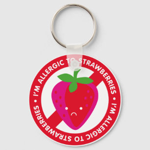 Ik ben allergisch voor aardbeien! Aardbeienallergi Sleutelhanger