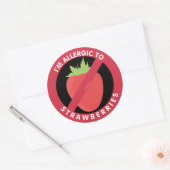 Ik ben allergisch voor aardbeien allergie symbool ronde sticker (Envelop)