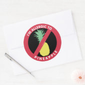 Ik ben allergisch voor ananasvrucht symbool Kinder Ronde Sticker (Envelop)