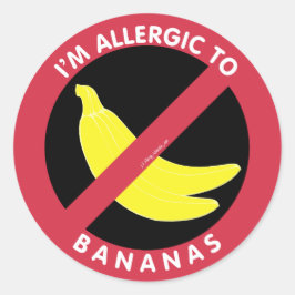 Ik ben allergisch voor bananen allergie symbool Ki Ronde Sticker
