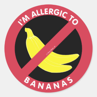 Ik ben allergisch voor bananen allergie symbool Ki Ronde Sticker