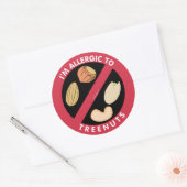 Ik ben allergisch voor boomnoten voedselallergiesy ronde sticker (Envelop)