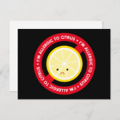 Ik ben allergisch voor citrus! briefkaart (Voorkant / Achterkant)